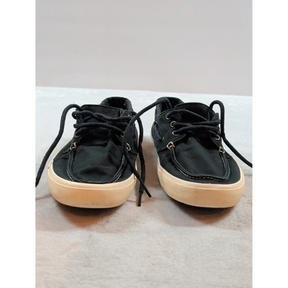 Vans Mens Black Canvas Boat Shoes Moc Toe Sneakers Size 9 TB9C